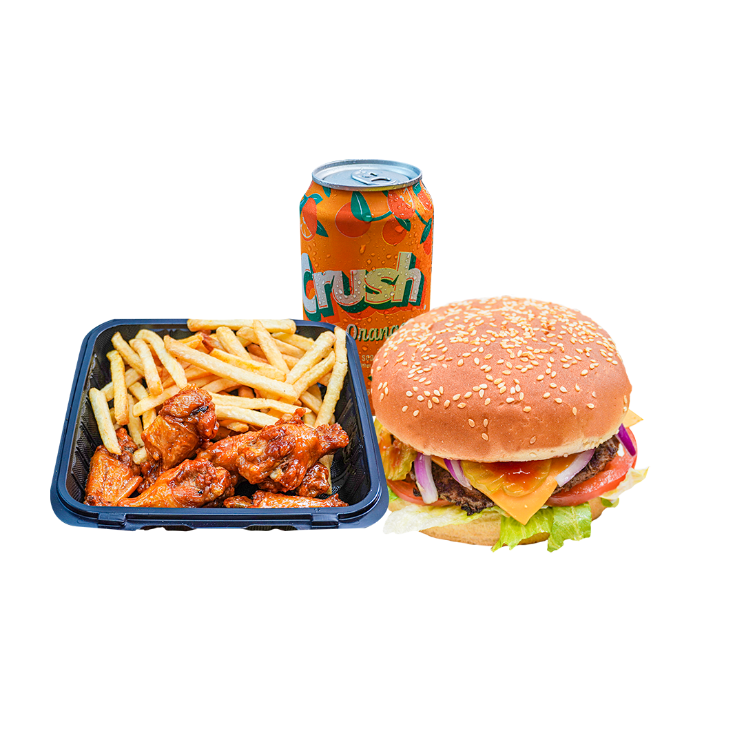 Buffalo Wings and Cheeseburger Combo